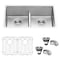 Ruvati 30" Undermnt Tight Radius 50/50 Dbl Bowl 16 Gauge SS Kitchen Sink RVH7355 - alternate 1